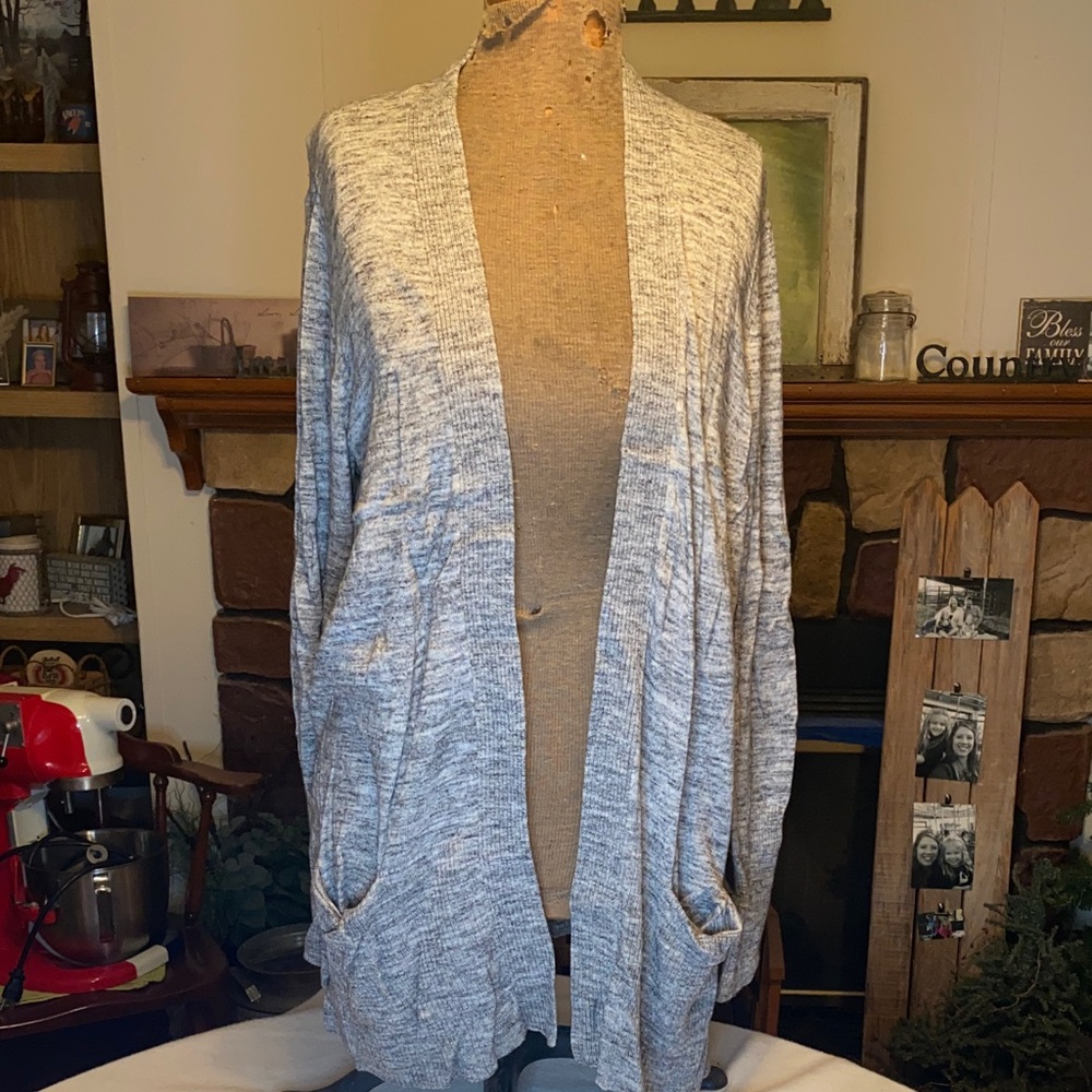 Sonoma Women's Light Gray Open-Front Cardigan